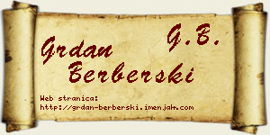 Grdan Berberski vizit kartica